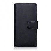 Plånboksfodral av äkta läder till Sony Xperia Z5 Premium - Svart