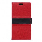 Plånboksfodral av till Sony Xperia Z5 Premium - Röd/svart