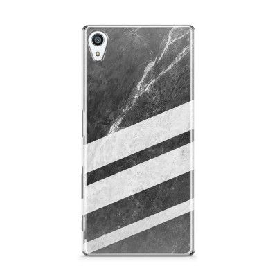 Skal till Sony Xperia Z5 Premium - Black Striped Marble