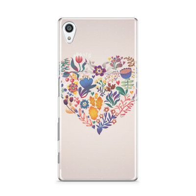 Skal till Sony Xperia Z5 Premium - Blommigt hjärta