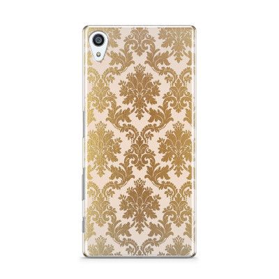 Skal till Sony Xperia Z5 Premium - Damask - Guld/Persika