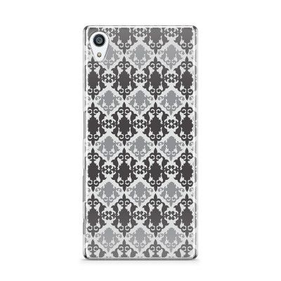 Skal till Sony Xperia Z5 Premium - Damask - Svart/Grå