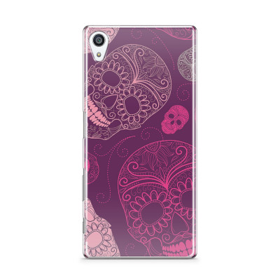 Skal till Sony Xperia Z5 Premium - Glada dödskallar - Lila