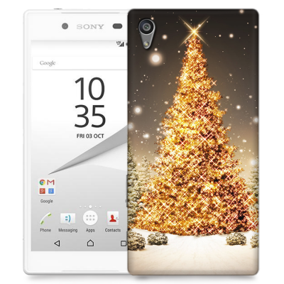 Skal till Sony Xperia Z5 Premium - Glimmrande Julgran