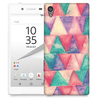Skal till Sony Xperia Z5 Premium - Målning- Trianglar