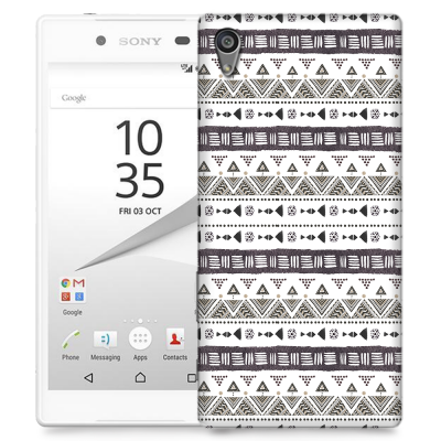 Skal till Sony Xperia Z5 Premium - Mönster - Svart/Vit