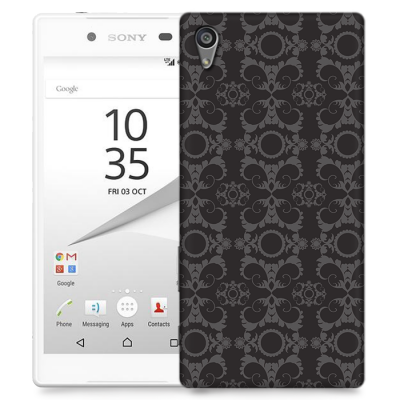 Skal till Sony Xperia Z5 Premium - Mönstrad tapet - Svart/Grå