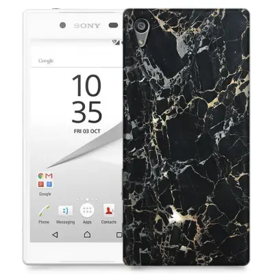 Skal till Sony Xperia Z5 Premium - Marble - Svart