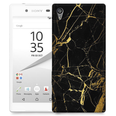 Skal till Sony Xperia Z5 Premium - Marble - Svart