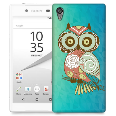 Skal till Sony Xperia Z5 Premium - Orientalisk uggla - Blå