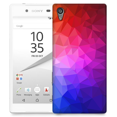 Skal till Sony Xperia Z5 Premium - Polygon - Blå/Lila/Röd