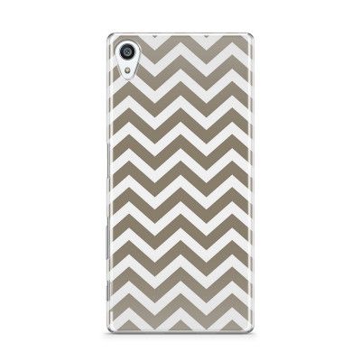 Skal till Sony Xperia Z5 Premium - Ränder - Brun