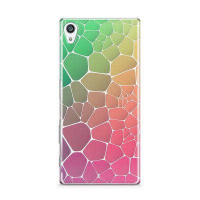 Skal till Sony Xperia Z5 Premium - Skifferstenar - Rosa/Grön