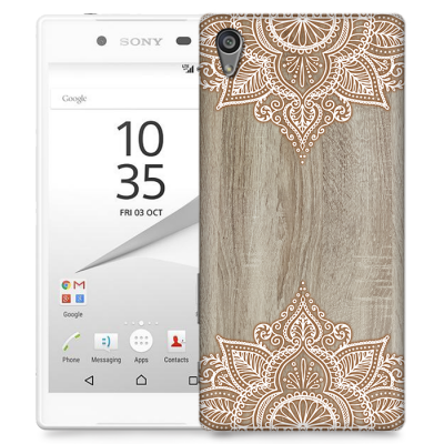 Skal till Sony Xperia Z5 Premium - Trä - Mandala