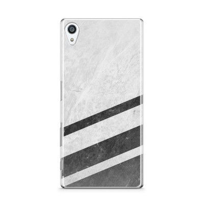 Skal till Sony Xperia Z5 Premium - White Striped Marble