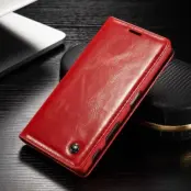 Caseme Oil Wax Plånboksfodral till Sony Xperia Z5 - Röd