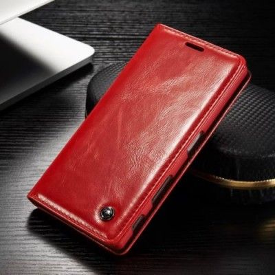 Caseme Oil Wax Plånboksfodral till Sony Xperia Z5 - Röd