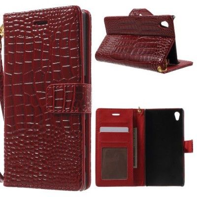 Croco Plånboksfodral till Sony Xperia Z5 - Röd