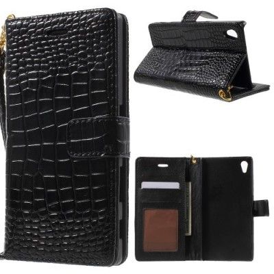 Croco Plånboksfodral till Sony Xperia Z5 - Svart