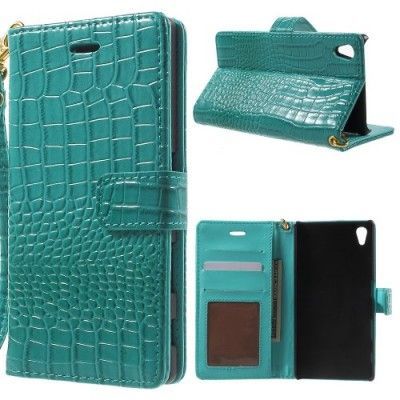 Croco Plånboksfodral till Sony Xperia Z5 - Turkos