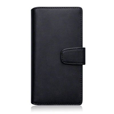 Plånboksfodral av äkta läder till Sony Xperia Z5 - Svart