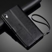 Plånboksfodral läder till Sony Xperia Z5 - Svart