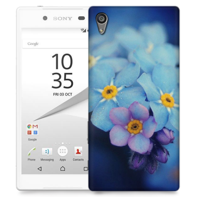 Skal till Sony Xperia Z5 - Blå blommor