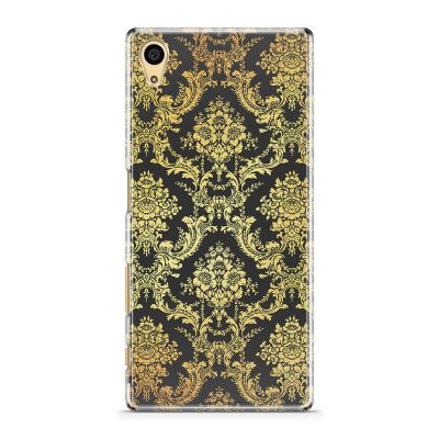 Skal till Sony Xperia Z5 - Damask - Guld/Svart