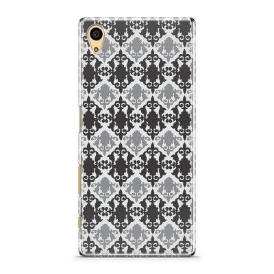 Skal till Sony Xperia Z5 - Damask - Svart/Grå