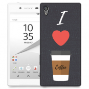 Skal till Sony Xperia Z5 - I love coffe - Svart