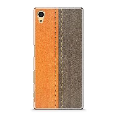 Skal till Sony Xperia Z5 - Läder - Orange/Brun