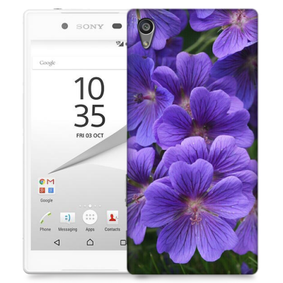 Skal till Sony Xperia Z5 - Lila blommor