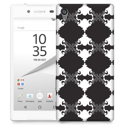 Skal till Sony Xperia Z5 - Mönstrad tapet - Svart