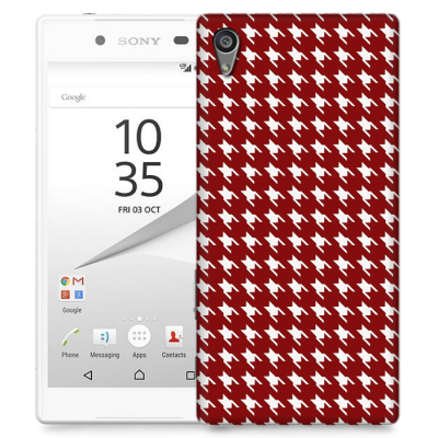 Skal till Sony Xperia Z5 - Mönstrat tyg - Röd