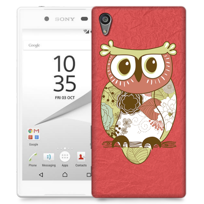 Skal till Sony Xperia Z5 - Orientalisk uggla - Röd