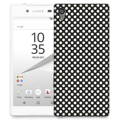 Skal till Sony Xperia Z5 - Polkadots - Svart/Vit