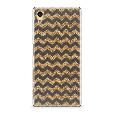 Skal till Sony Xperia Z5 - Ränder - Guld/Svart