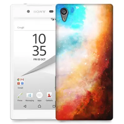 Skal till Sony Xperia Z5 - Rymden - Orange/Blå