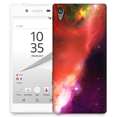 Skal till Sony Xperia Z5 - Rymden - Röd/Lila