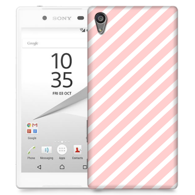Skal till Sony Xperia Z5 - Stripes - Ljusrosa