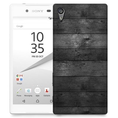 Skal till Sony Xperia Z5 - Svarta plankor