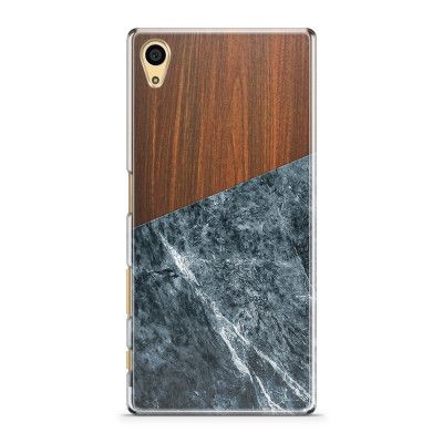 Skal till Sony Xperia Z5 - Wooden Marble Dark B