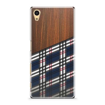 Skal till Sony Xperia Z5 - Wooden Scottish Tartan B