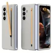 Mobilskal till Galaxy Z Fold 7 5G Med Stylus Hård PC - Ljusgrå