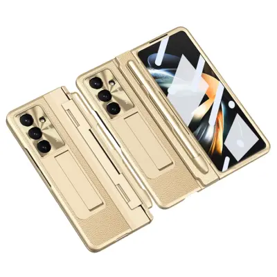 Galaxy Z Fold7 Mobilskal Kickstand med Stylus - Guld