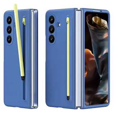 Galaxy Z Fold7 Mobilskal med Härdad Glas Och Stylus - Himmelsblå