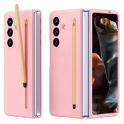 Galaxy Z Fold7 Mobilskal med Härdad Glas Och Stylus - Rosa