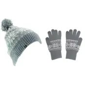 KITSOUND Mössa och Vante Kit HörlursMössa Fair Isle Grå