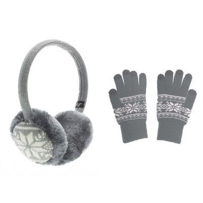 KITSOUND Muff och Vante Kit HörlursMuff Fair Isle Grå