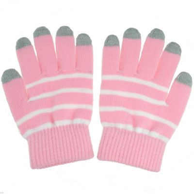 Touch-vantar randiga rosa/vit